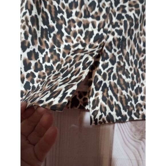 J Crew Pencil Skirt Ladies 10 Leopard Print Brown Black - Picture 4 of 6